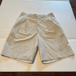 Berle light green and white gingham seersucker shorts men's 35" but measure 31"‎